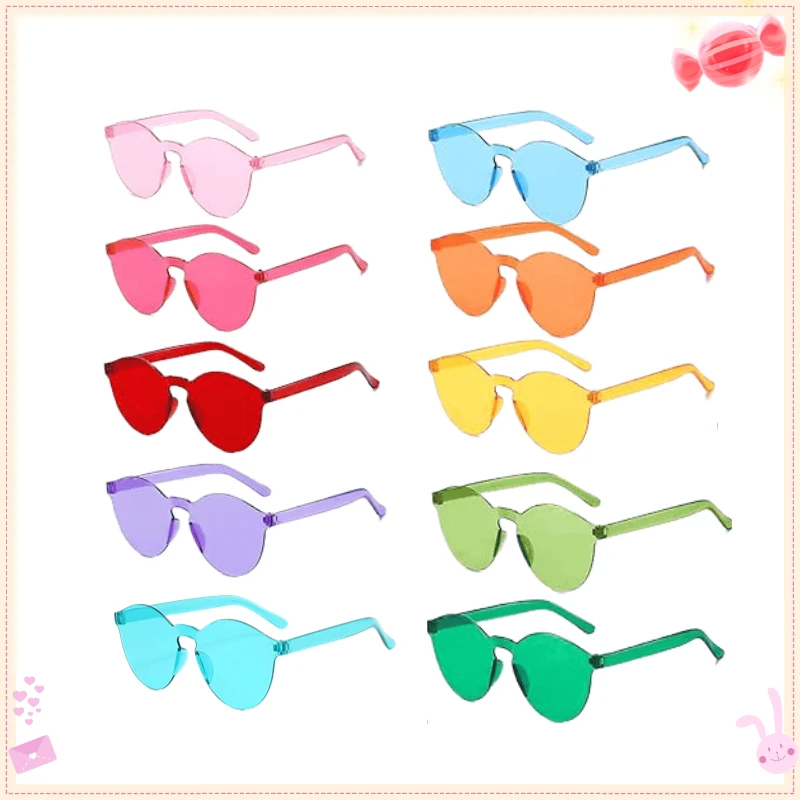 10-120PCS Party Heart Sunglasses Wedding Sunglasses for Guests Bachelorette Gifts Rimless Colorful Sunglass Birthday Photo Props - Image 20
