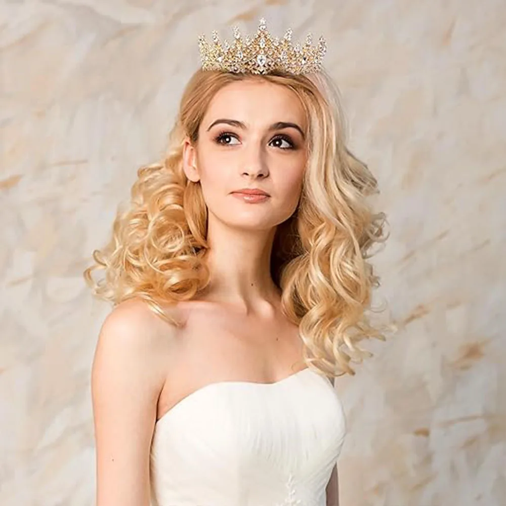 Gold Crown for Women Crystal Queen Tiaras Sash Rhinestone Queen Crowns Hair Accessories Birthday Prom Pageant Party - Image 2
