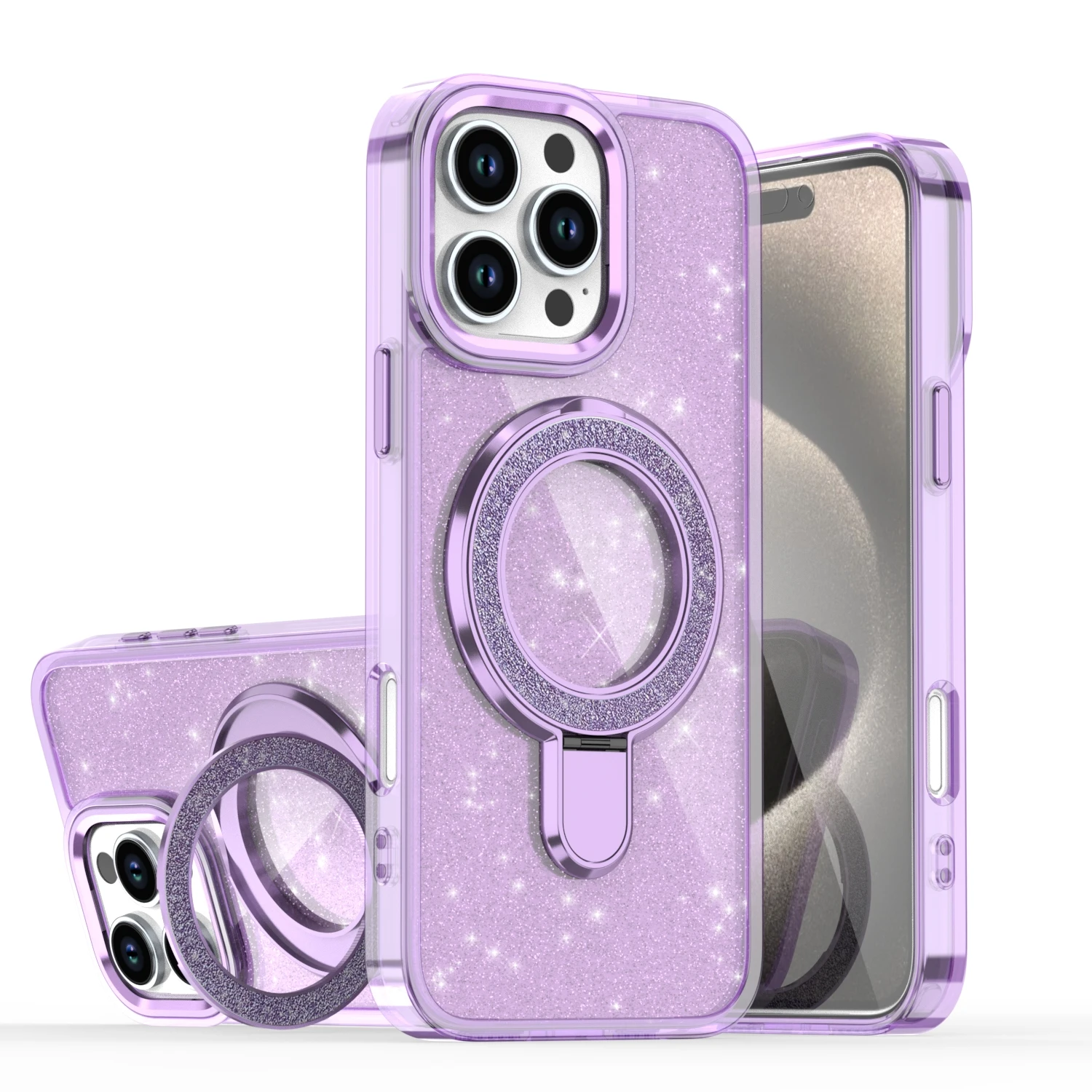 Glitter Metal Stand Case
