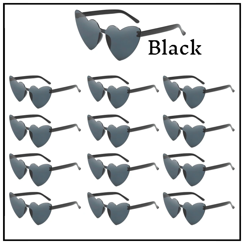 10-120PCS Party Heart Sunglasses Wedding Sunglasses for Guests Bachelorette Gifts Rimless Colorful Sunglass Birthday Photo Props - Image 22
