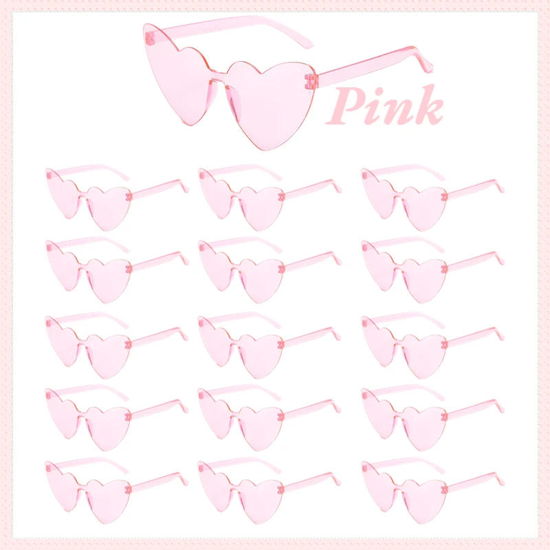 10-120PCS Party Heart Sunglasses Wedding Sunglasses for Guests Bachelorette Gifts Rimless Colorful Sunglass Birthday Photo Props - Image 8