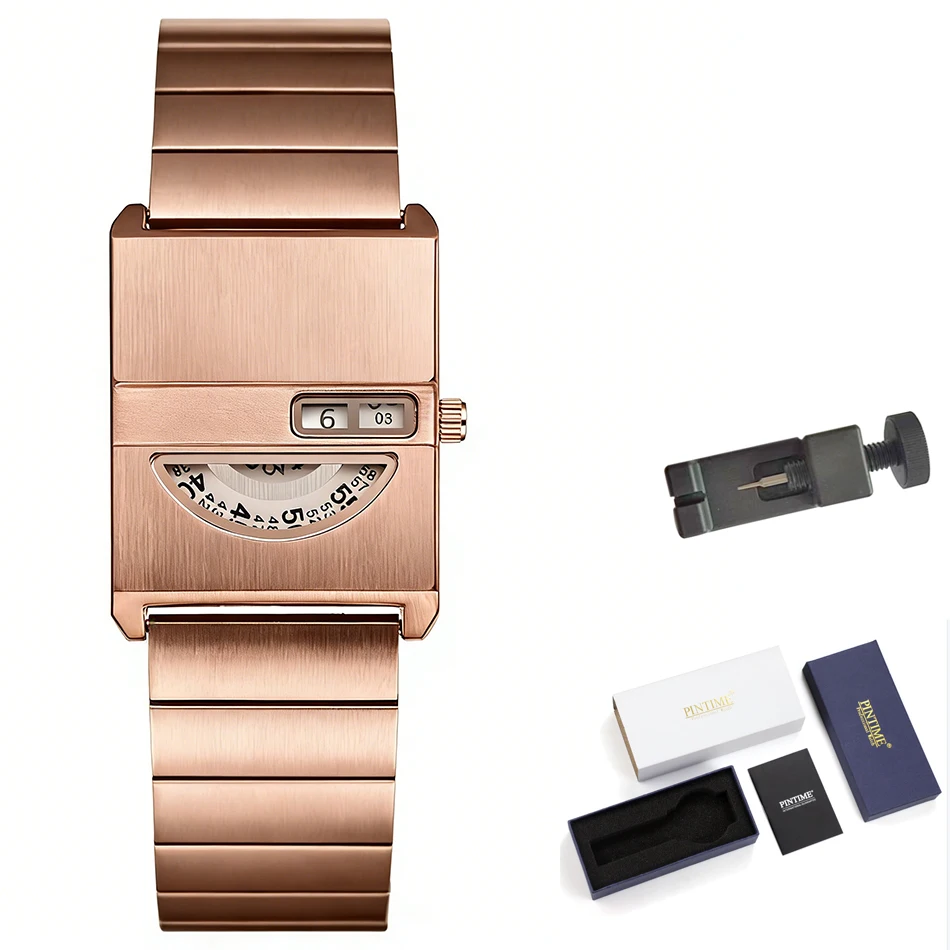 Square Niche Couple Watches Silver Stainless Steel Bracelet New-style Trendy Men Timepiece Fashionable Gift Unisex Quartz Watche - Image 7